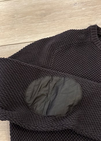 Koyu gri Erkek Örgü Bisiklet Yaka Kazak - Görsel 2