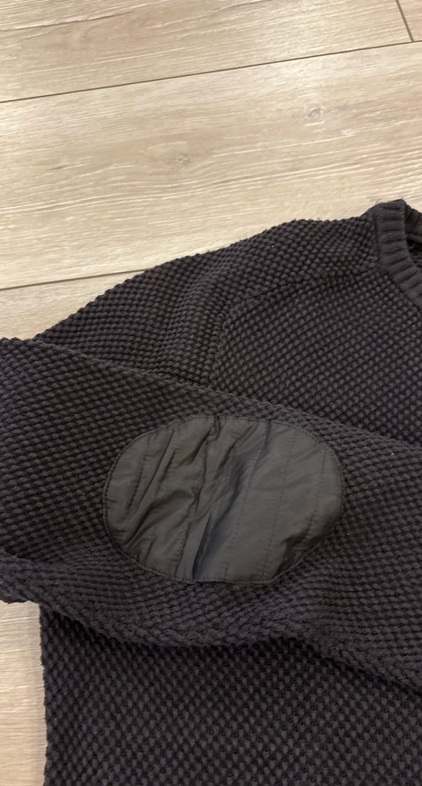 Koyu gri Erkek Örgü Bisiklet Yaka Kazak - Görsel 2