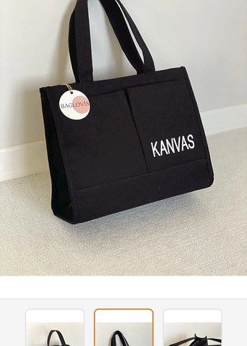 Diğer Kanvas Baskılı Siyah Kol Çantası