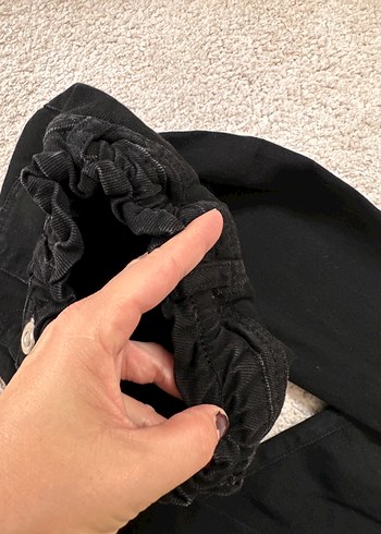 6 Yaş Beden siyah Renk Kız Çocuk Siyah Bol Kesim Denim Pantolon