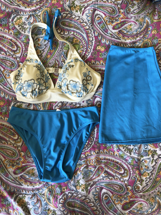 36 Beden mavi Renk Bikini seti