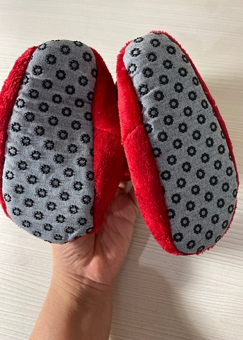 Çocuk Kırmızı Nakışlı Sıcak Ev pandufu yeniyıl - Görsel 3