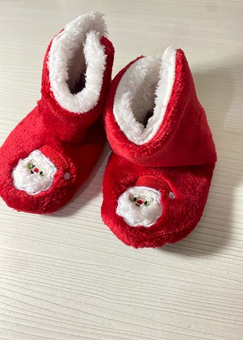 Çocuk Kırmızı Nakışlı Sıcak Ev pandufu yeniyıl - Görsel 2