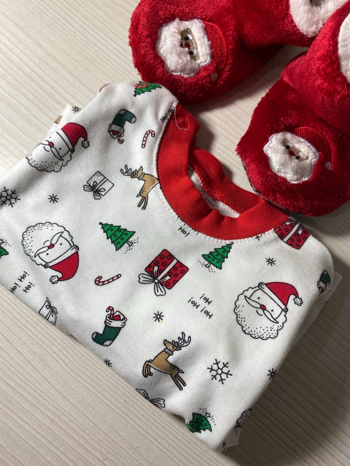 Bebek interlok kumaş %100 pamuk Noel takım - Görsel 3