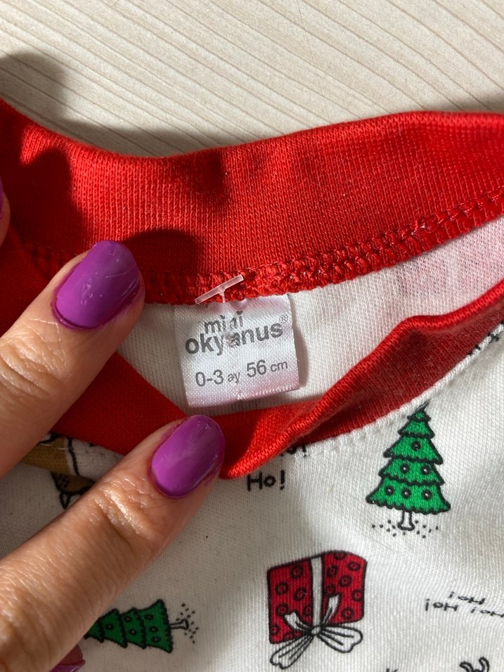 Bebek interlok kumaş %100 pamuk Noel takım - Görsel 2