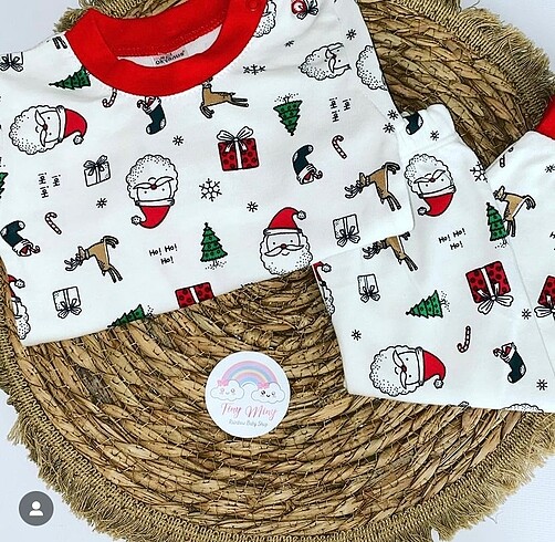6 Ay Beden Yeni yıl Noel Bebek pijama takımı #yeniyıl #noel