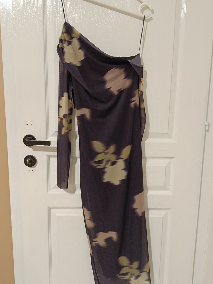 Straplez Drapeli Kadın Uzun Elbise - Görsel 3