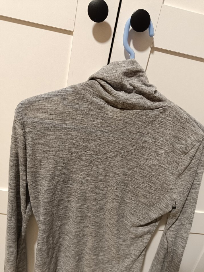 Gri Kadın Balıkçı Yaka Triko Kazak - Görsel 4