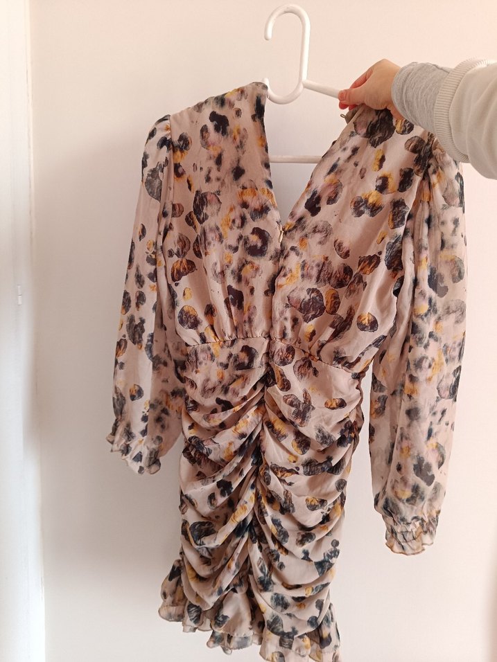 leopar batik desenli elbise - Görsel 3