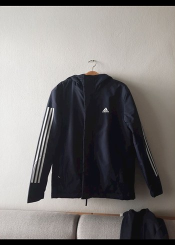 Adidas Erkek Lacivert Fermuarlı Spor Mont