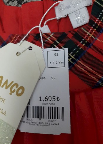 Kırmızı Fırfırlı Kız Çocuk Elbisesi - Görsel 3