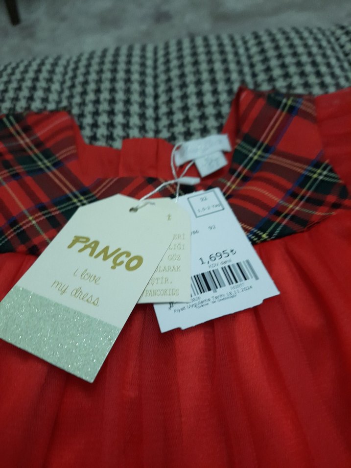 Kırmızı Fırfırlı Kız Çocuk Elbisesi - Görsel 2