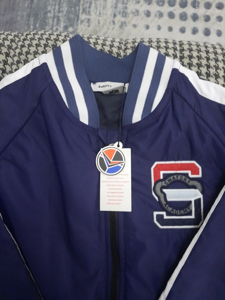 Mavi Fermuarlı Erkek Çocuk Sweatshirt - Görsel 5