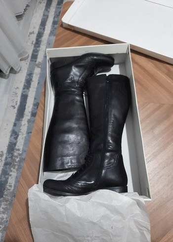 Kadın Siyah Dizüstü Bağcıklı Stiletto Çizme - Görsel 3