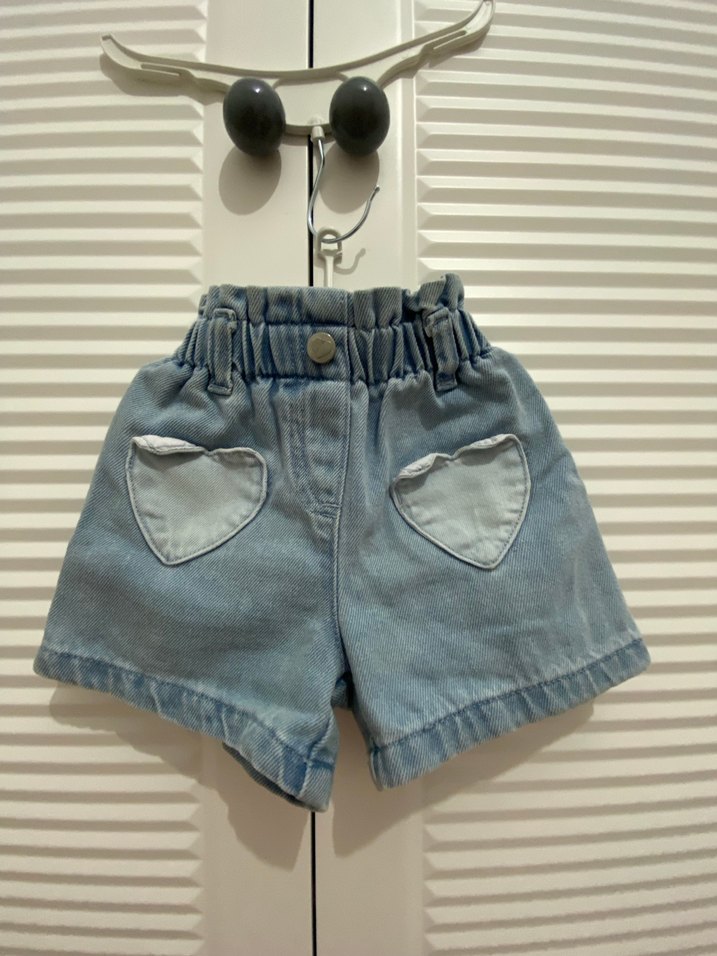 Kalpli Kız Bebek Kot Şort - Görsel 2