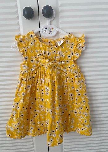 Çiçek Detaylı Sarı Kız Çocuk Elbise ve Hırka - Görsel 4