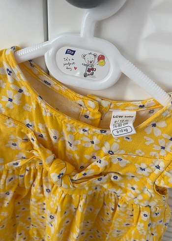 Çiçek Detaylı Sarı Kız Çocuk Elbise ve Hırka - Görsel 3