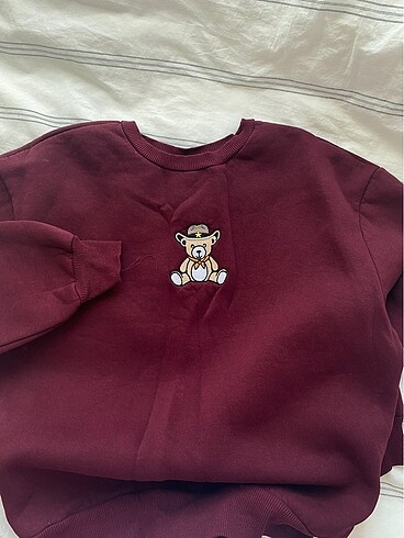ayıcık baskılı sweatshirt