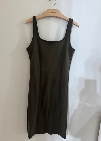 Siyah Kolsuz Midi Triko Elbise - Görsel 2