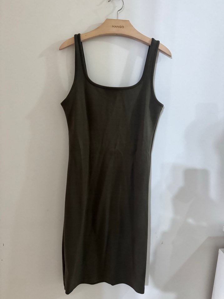 Siyah Kolsuz Midi Triko Elbise - Görsel 2