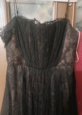 l Beden İpekyol Uzun Siyah Gotik Straplez Kadın Elbise