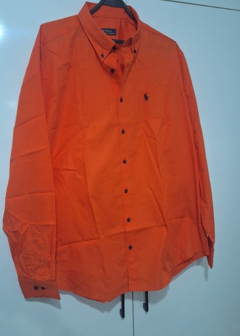 Turuncu Düğmeli Uzun Kollu Gömlek 3XL unisex