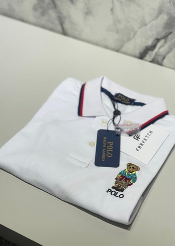 Erkek Beyaz Polo Yaka Kısa Kollu Tişört S BEDEN
