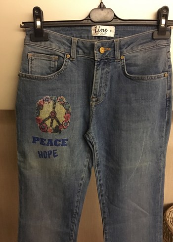 Mavi Baskılı Kadın Denim Pantolon - Görsel 2