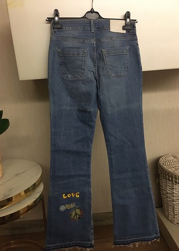 Mavi Baskılı Kadın Denim Pantolon - Görsel 4