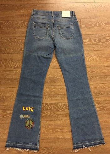 Mavi Baskılı Kadın Denim Pantolon - Görsel 8