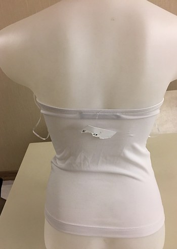 BikBok Beyaz Halter Yaka Mini Kadın Atlet - Görsel 4