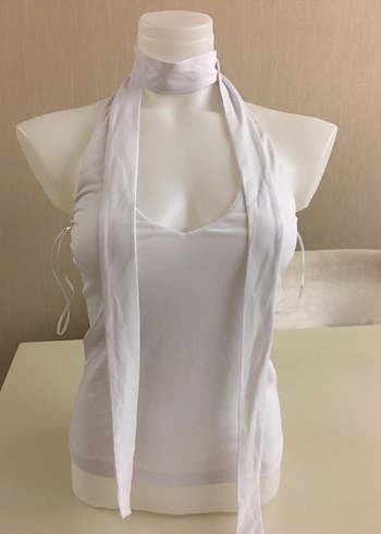 BikBok Beyaz Halter Yaka Mini Kadın Atlet - Görsel 2