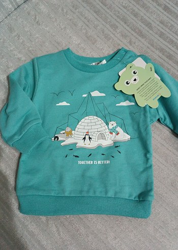 Turkuaz Baskılı Erkek Çocuk Sweatshirt - Görsel 2