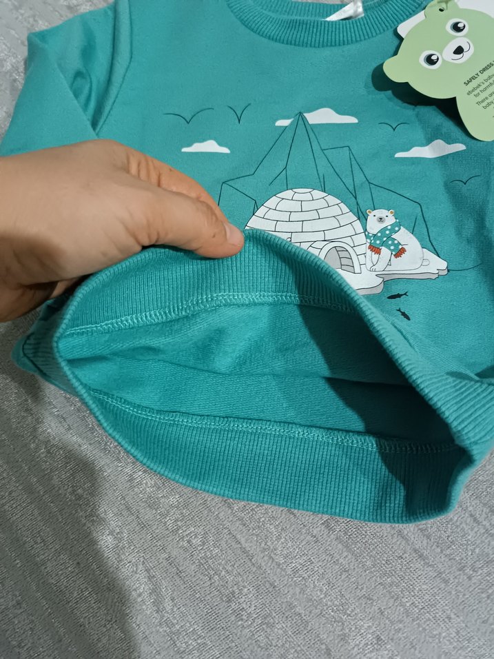 Turkuaz Baskılı Erkek Çocuk Sweatshirt - Görsel 4