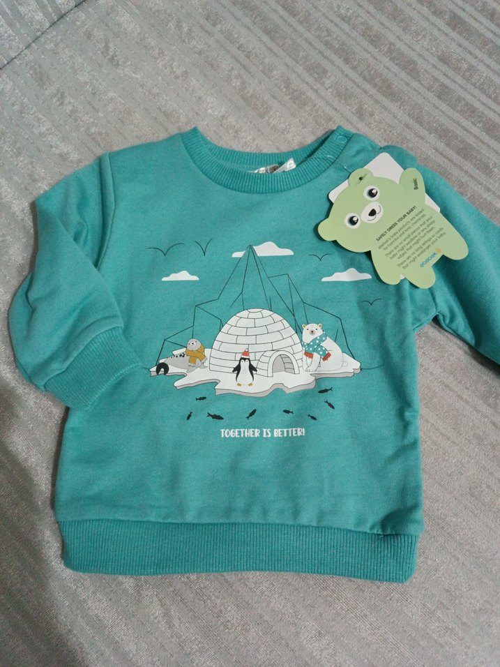 Turkuaz Baskılı Erkek Çocuk Sweatshirt - Görsel 2