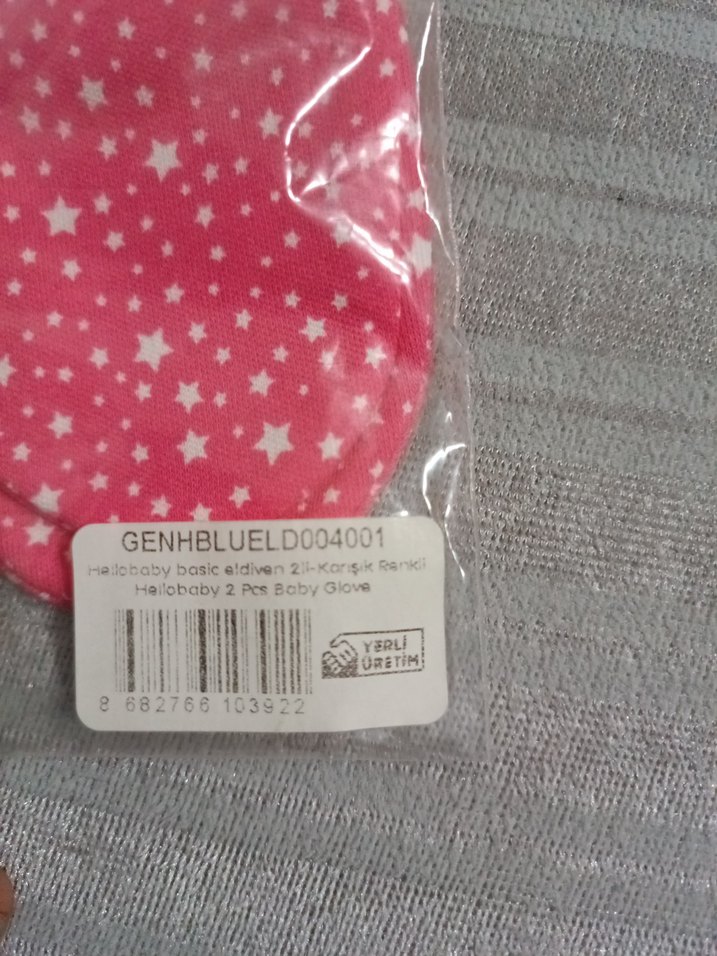 Kız Bebek Gri ve Pembe Desenli Eldiven - Görsel 3