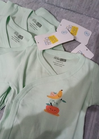 Yeşil Baskılı Bebek Body Kısa Kollu - Görsel 2