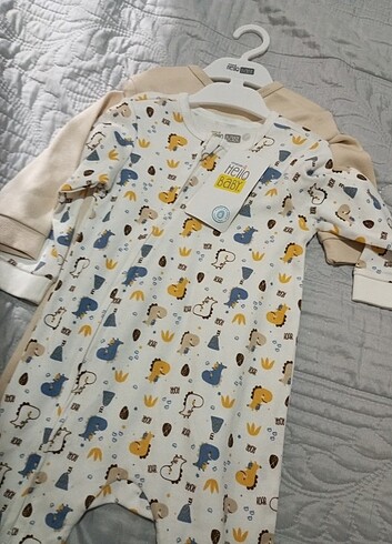9 Ay Beden çeşitli Renk Hellobaby 2 li 9 ay tulum