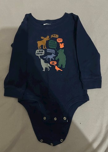 Uzun Kollu Mavi Erkek Bebek Body