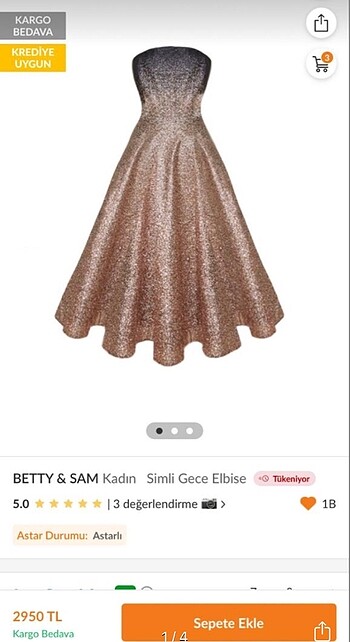 Betty&Sam Simli Abiye Elbise