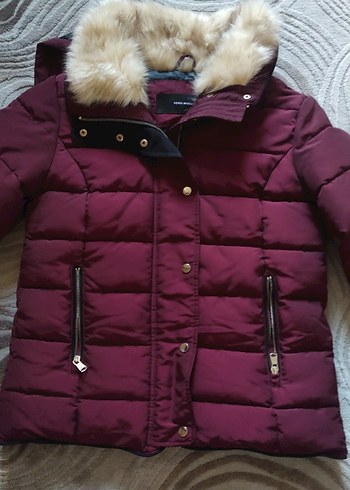Vero Moda Bordo Kürklü Kışlık Kadın Mont