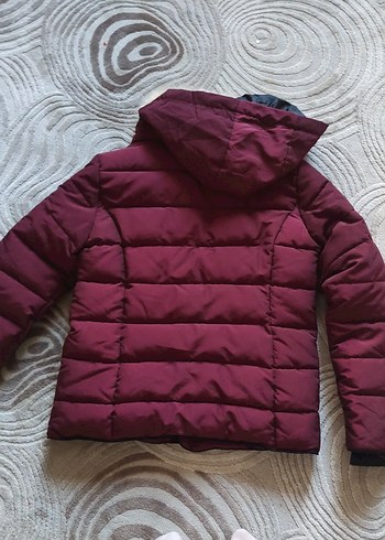 m Beden bordo Renk Bordo Kürklü Kışlık Kadın Mont