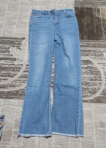 Gri Mavi Midi Boy Casual Denim Kız çocuk Jean