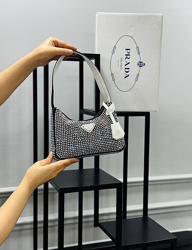 Beden siyah Renk Prada Parıltılı Mini Bag