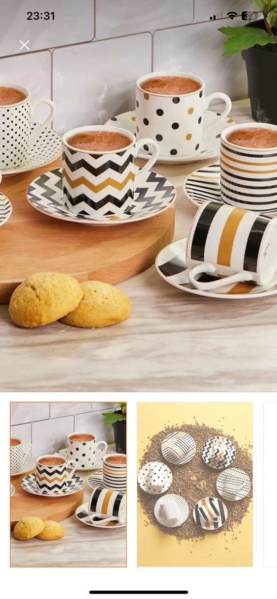 Karaca Nossa 6'lı Renkli Kahve Fincanı Takımı 80 ml - Görsel 2