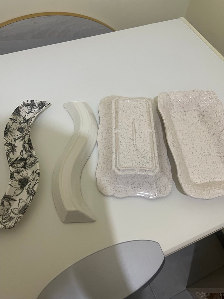 Dekoratif Gri Beyaz Gıda Kapları - Görsel 4