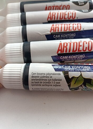 Beden siyah Renk Artdeco Cam kontürü