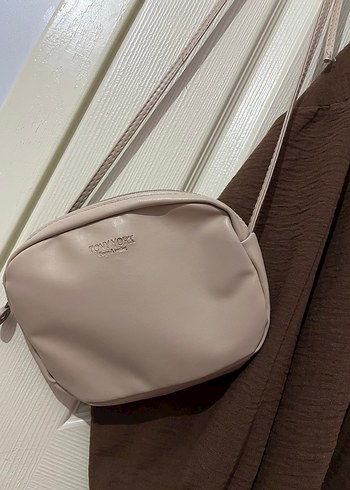 Kadın Kahverengi Keten Gömlek ve çanta - Görsel 3