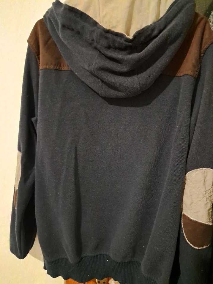 Legendary Yazılı / Dirsek Yamalı Kapüşonlu Hırka - (Ev ve Günlük - Görsel 4