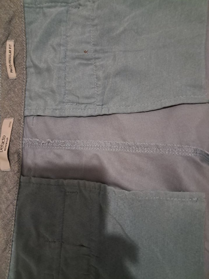 DeFacto Paco Model Chino Pantolon - 33/32 Beden - Buz Mavisi - Görsel 3